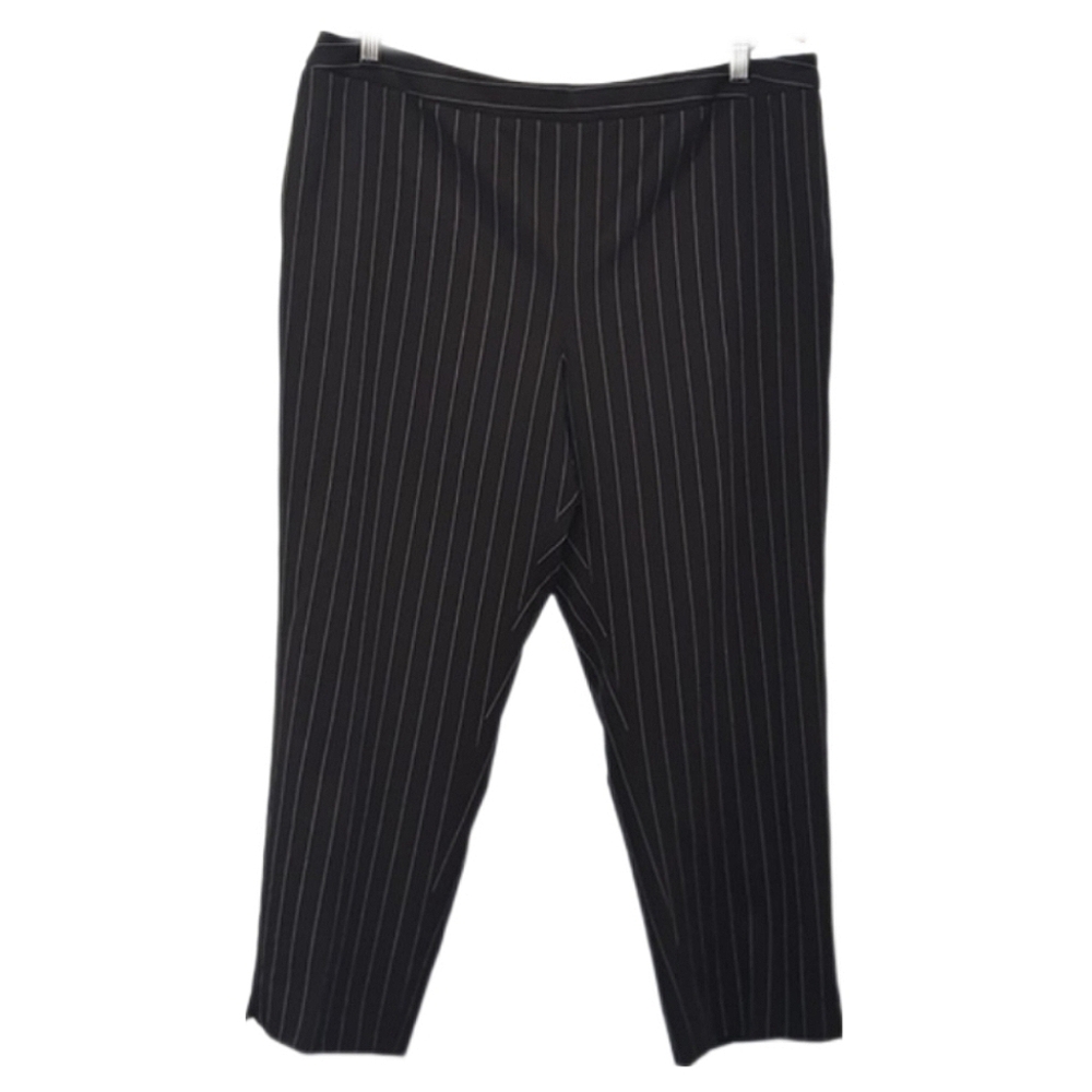 Peter Nygard Petites Cropped Pinstriped Pants Trousers Suiting Office 14P